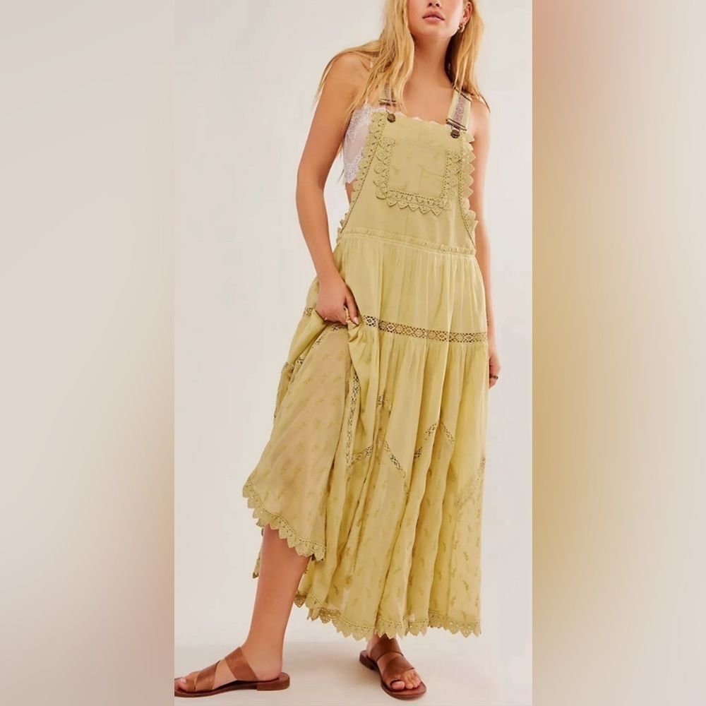 Free People Trails End Skirtall Size Small Overall Style Dress Color: Dried Aloe